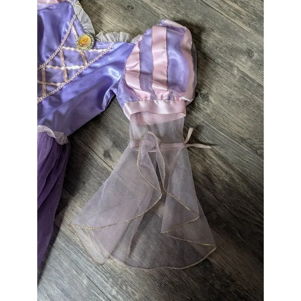 Disney Rapunzel Princess Dress Halloween Costume Cosplay Pretend Play Size 5-6 - Picture 3 of 11